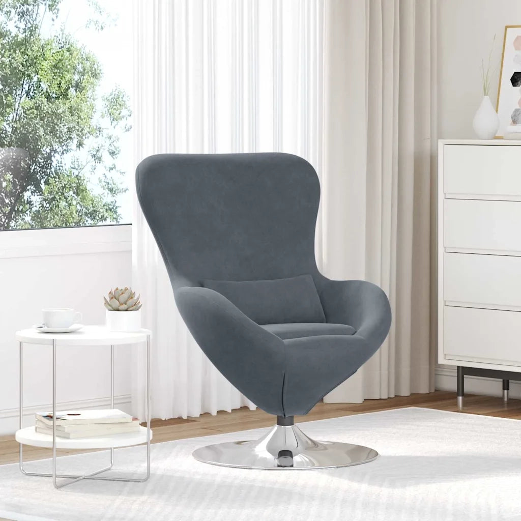 Divano Sedia-Poltrona uovo Grigio scuro Velluto