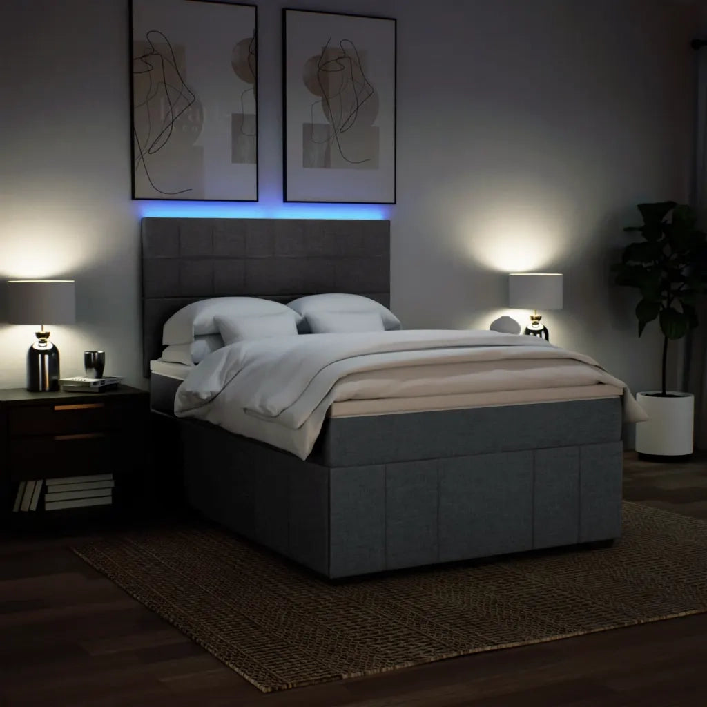 Giroletto a Molle con Materasso Grigio Scuro 160x200 cm Tessuto 3294020
