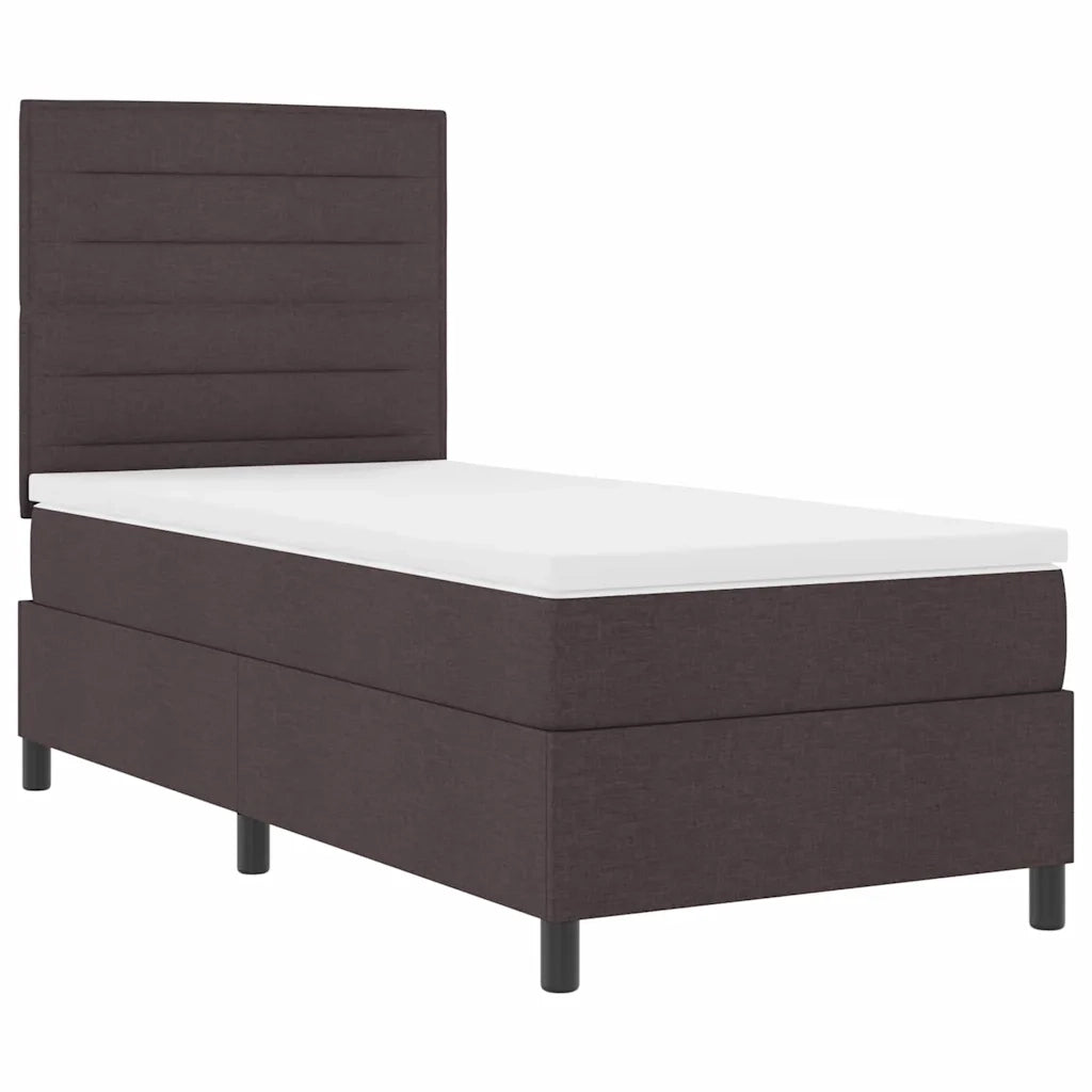 Letto a molle con materasso Marrone Scuro 100 x 200 cm Tessuto 3339290