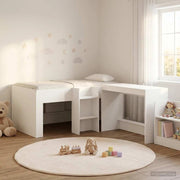Letto alto per bambini con scrivania 2 pz Bianco 3423462