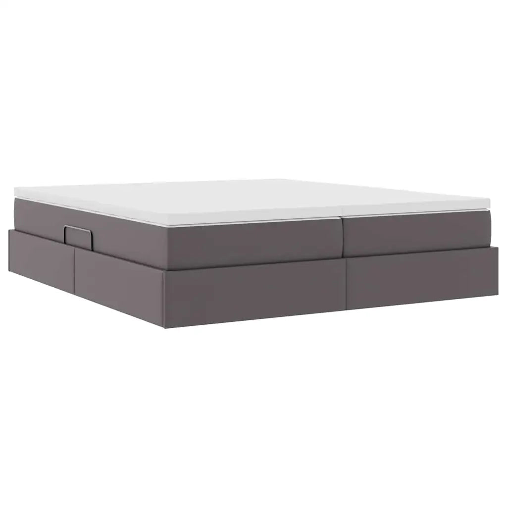 Letto con contenitore e materasso Grigio 200 x 200 cm 3370347