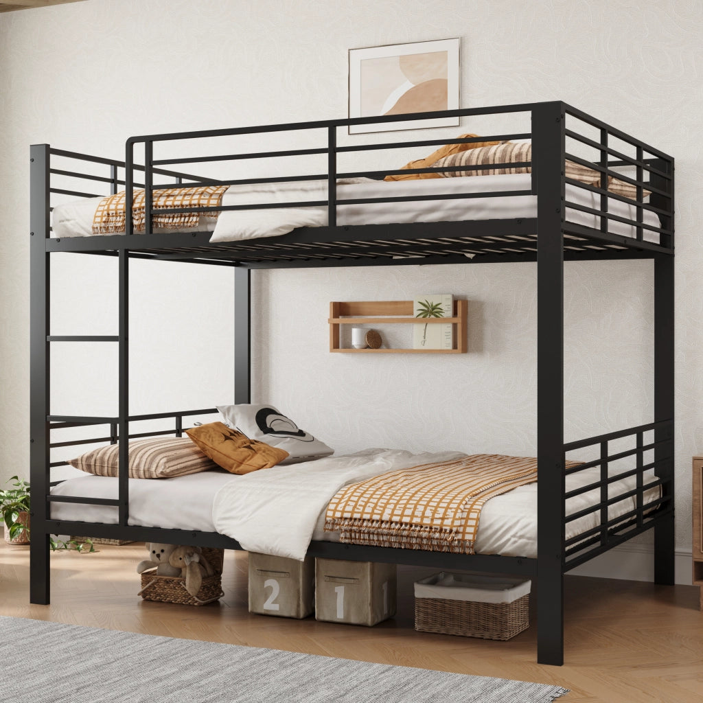 letto a castello metallo nero 100 x 200 cm