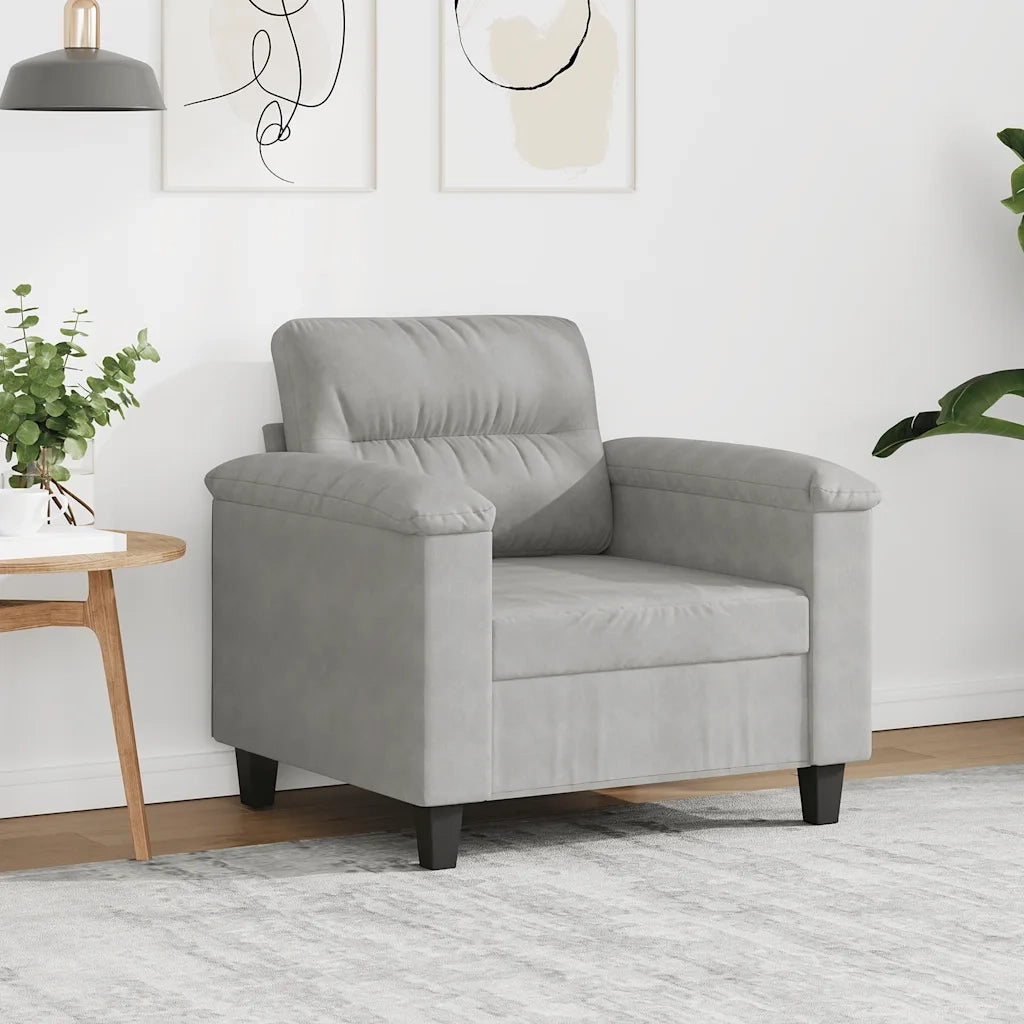 Poltrona-Divano Sedia Grigio Chiaro 60 cm in Tessuto Microfibra