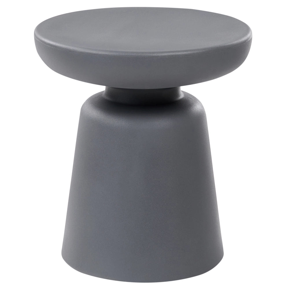Tavolino Accent Materiale sintetico grigio scuro ø 31 cm Per interni ed esterni Resistente alla ruggine e all'acqua