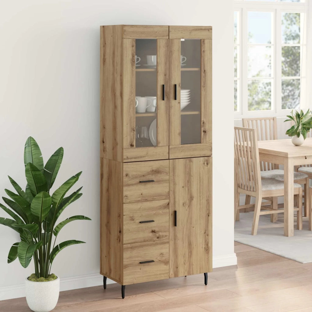 Credenza 2 pcs Rovere artigianale Legno multistrato 3415978