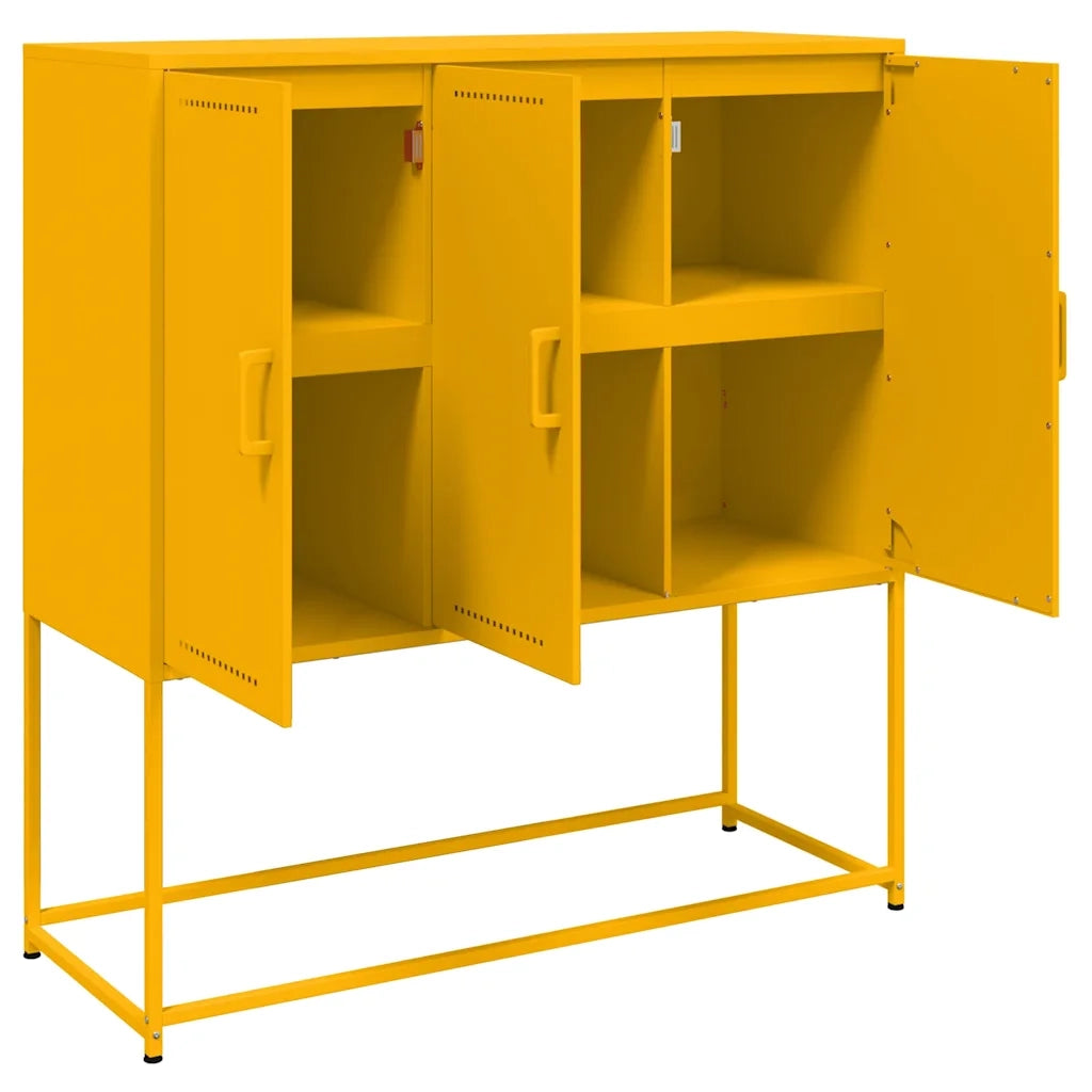 Credenza Giallo Senape 100,5x39x107 cm in Acciaio 846539