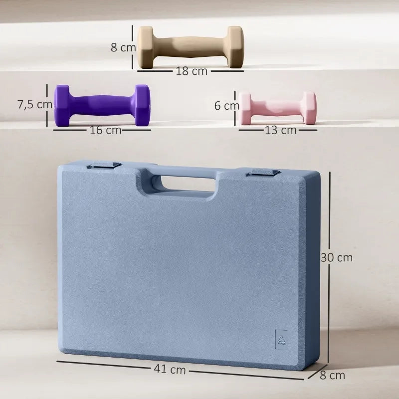Set Manubri in Acciaio, 6 Pezzi: 2x1kg, 2x2kg, 2x3kg