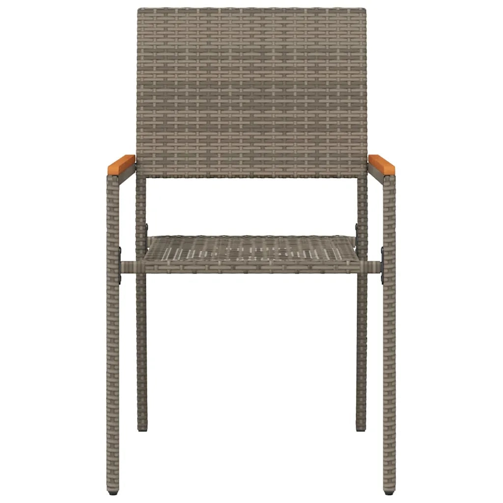 Sedie impilabili da giardino 4 pcs Grigio e Marrone 3403062