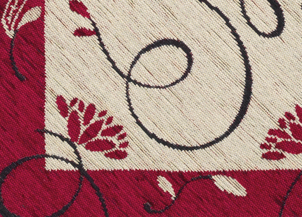 Copritavolo Salotto/Cucina Cinigliato Lavorazione Jacquard Modello Gold - 140x140 - Bordeaux
