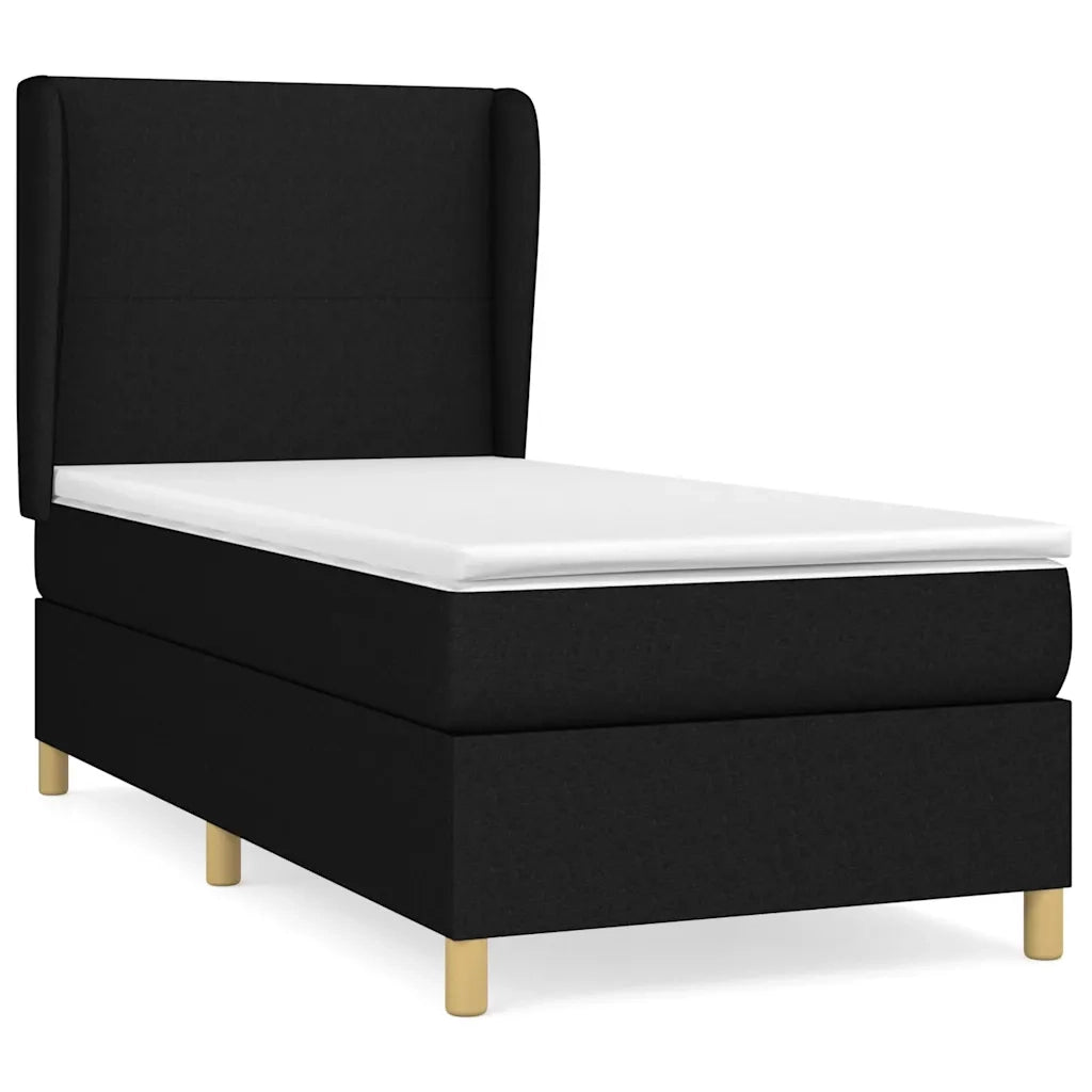 Giroletto a Molle con Materasso-Struttura Letto Nero 80x200 cm inTessuto 556250