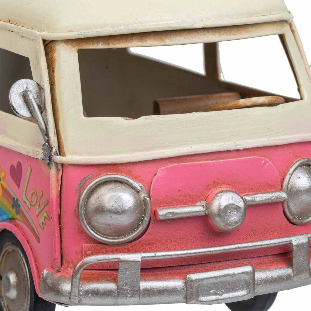 Autobus metallo rosa 17x7,5x7,5h