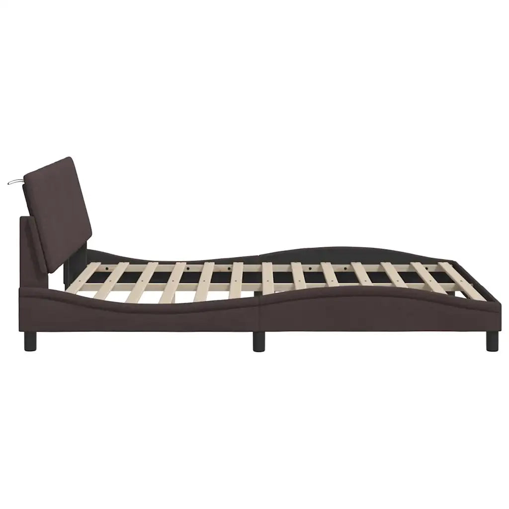 Giroletto senza Materasso Hanko Marrone Scuro 160x200 cm Tessuto 3310471