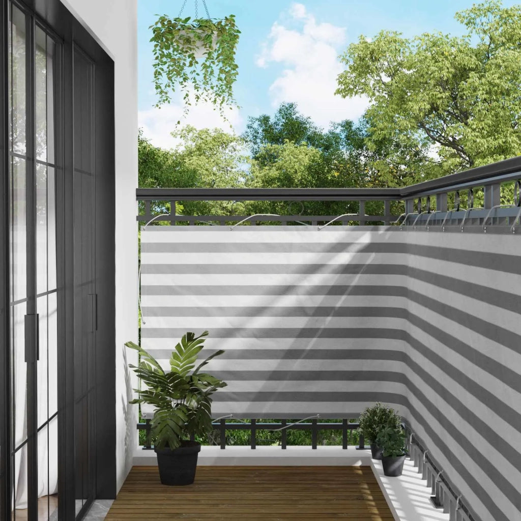 Schermo da balcone | Paravento da Balcone Grigio chiaro e bianco 120 x 400 cm