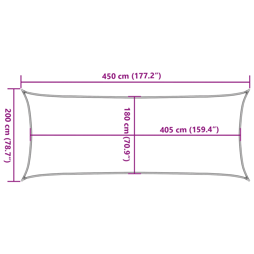 Vela Parasole-Telo Ombra-Vela Ombreggiante 160 g/m2 Nera 2x4,5 m in HDPE