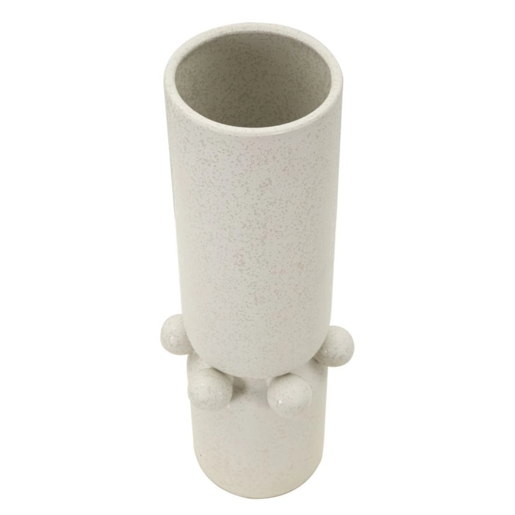 Vaso Decorativo VKH638, Beige, Ceramica, 15,5x15,5x41 cm