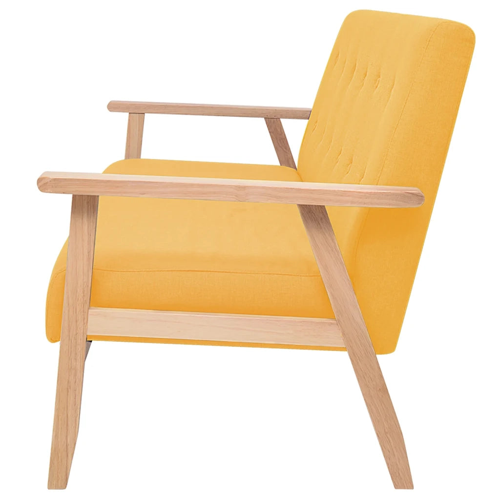 Divano a 3 Posti-Sofa 3 Posti in Tessuto Giallo