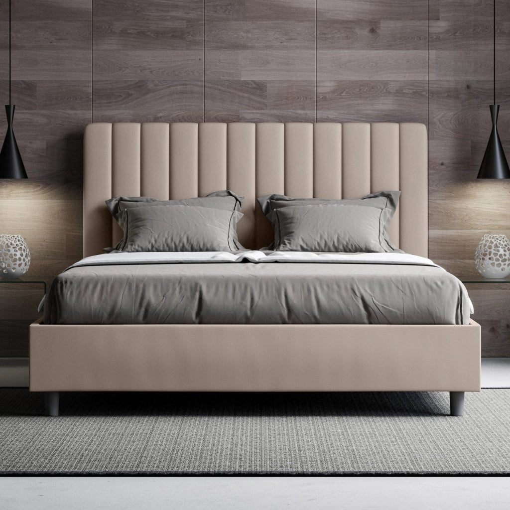 Letto Matrimoniale Francese 140x210 cm Senza Rete Agueda Tortora