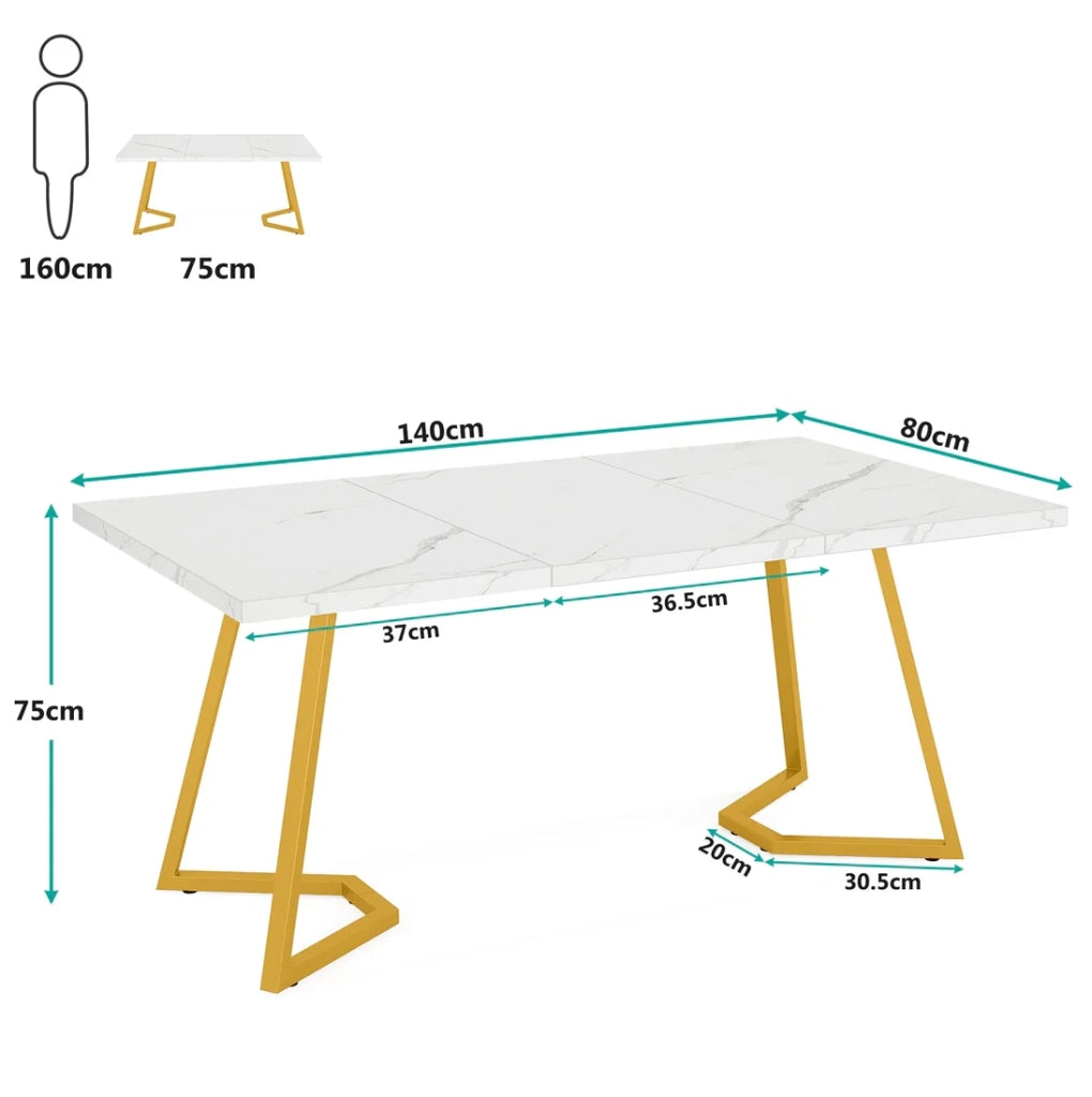 Scrivania per computer in legno stile moderno bianco e oro per ufficio e home office