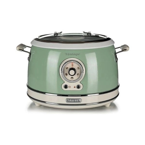 Ariete 2904 rice cooker - cuociriso elettrico con bowl in ceramica - sushi fatto in casa - multicooker - linea vintage - 3,5 l - 650 w - verde - 00C290404AR0