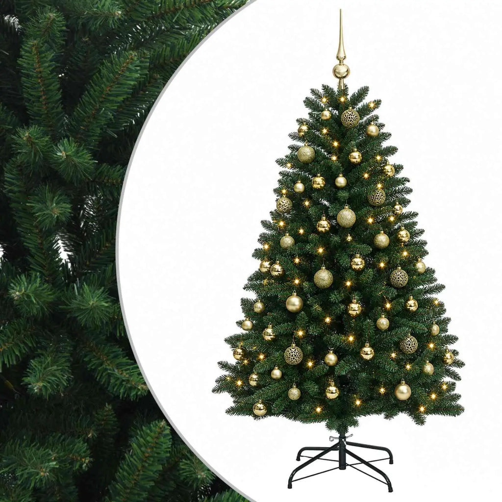Albero di Natale artificiale verde medio con palline 120 cm 3465725