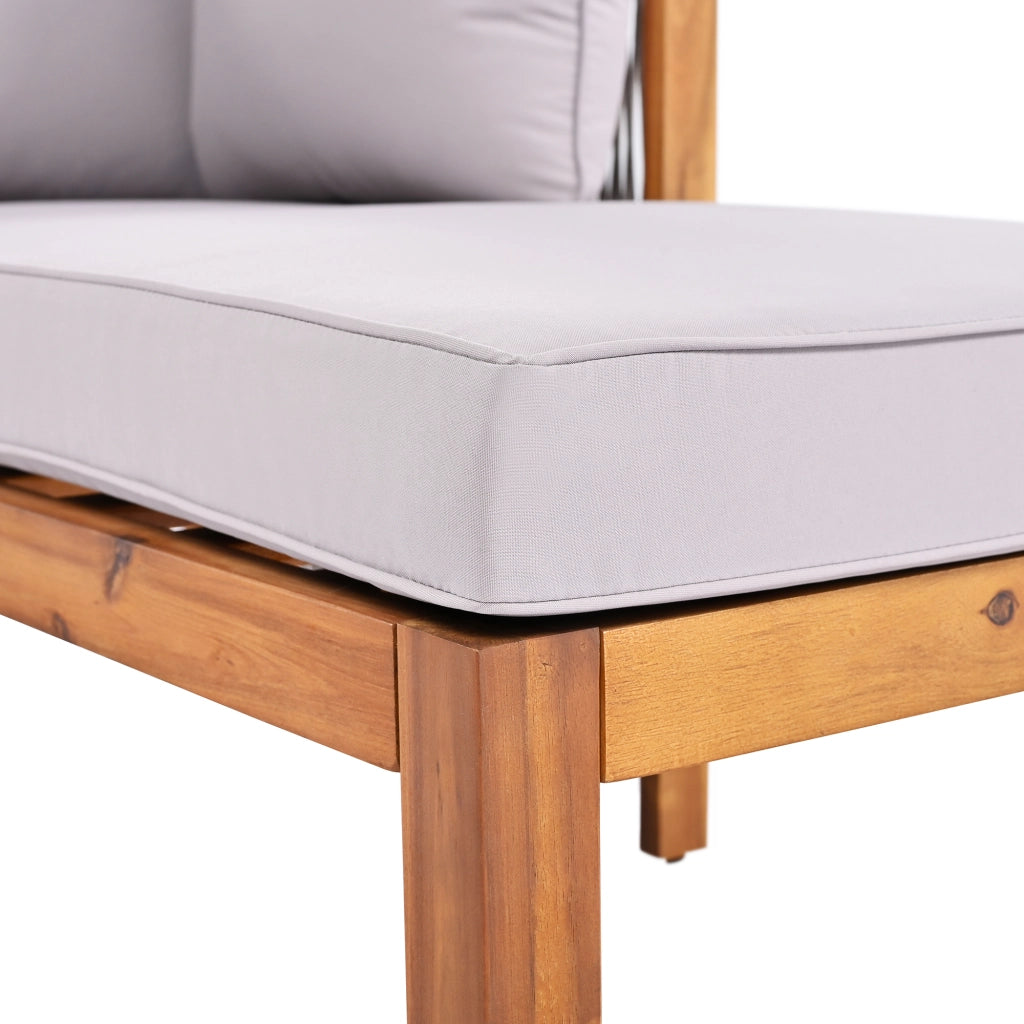 Set da giardino 3 pezzi con 2 divani e tavolo in legno di acacia grigio