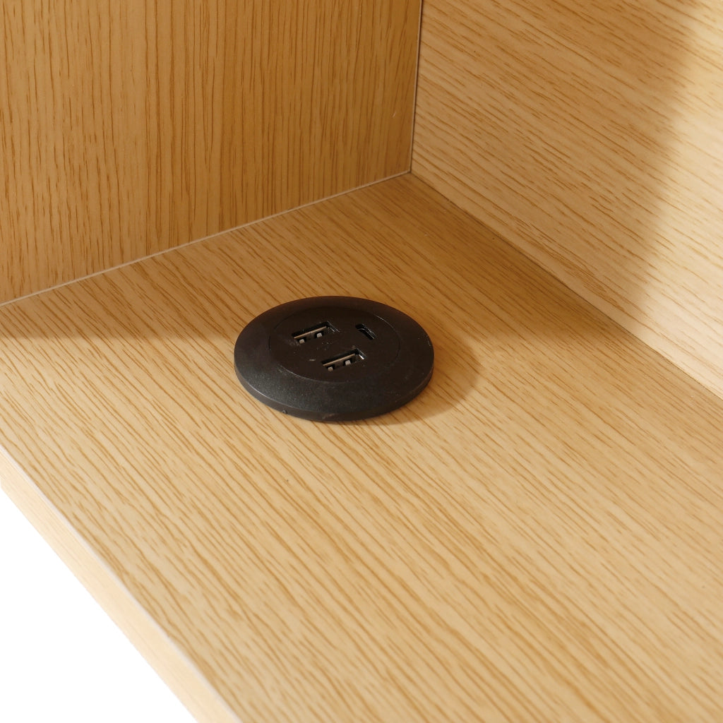 Letto imbottito con contenitore idraulico in velluto beige con LED porte USB e Type-C rete a doghe inclusa