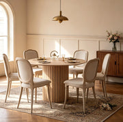 Tavolo da pranzo rotondo in legno massello Ø 120 cm marrone chiaro