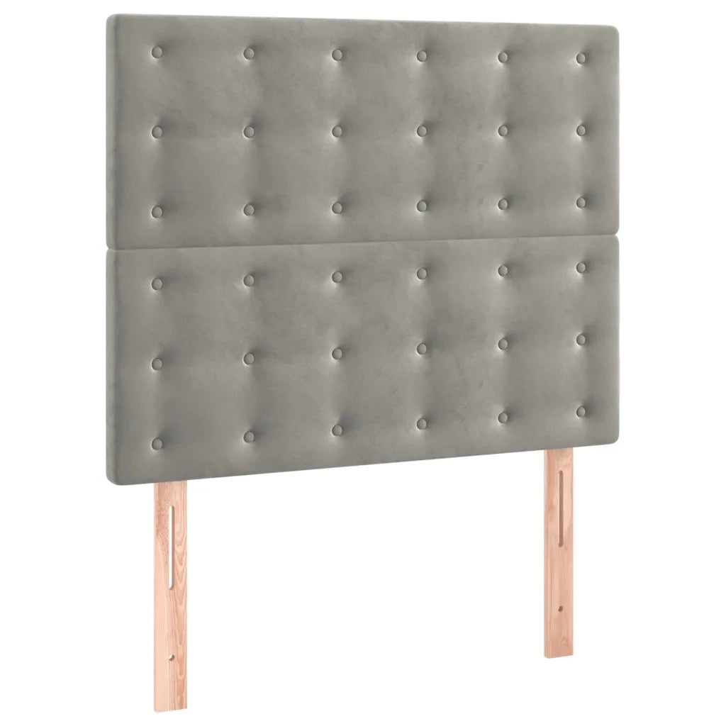 Testiera Grigio Chiaro 80x5x118/128 cm Velluto 3116796