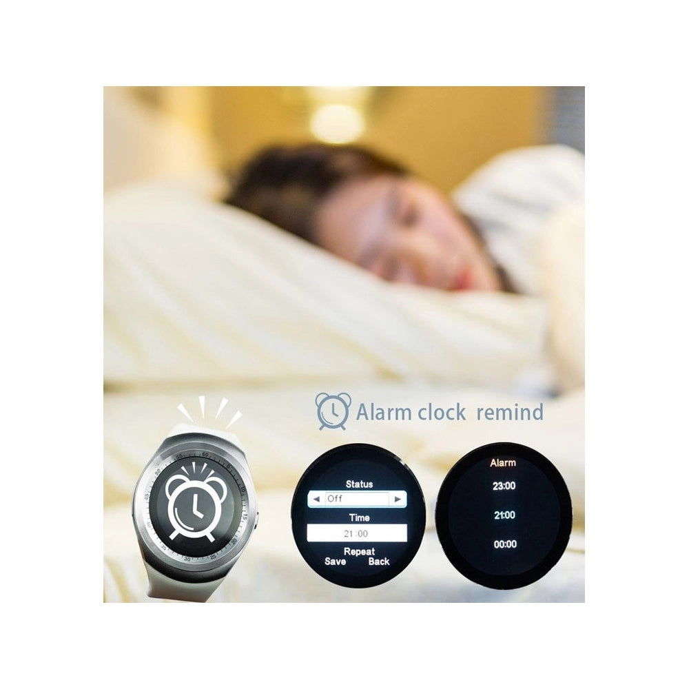 Trade Shop - Smart Watch Y1 1,2 Pollici Bluetooth Android Ios Con Slot Sim Card E Micro Sd -