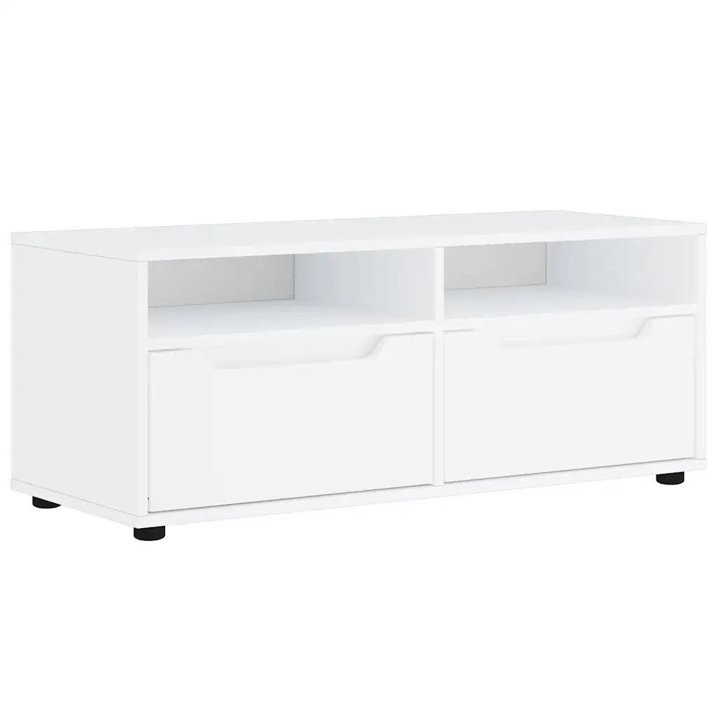 Mobile TV | Armadietto TV | Mobile Porta TV VISNES Bianco 100x40x38 cm in Legno Multistrato