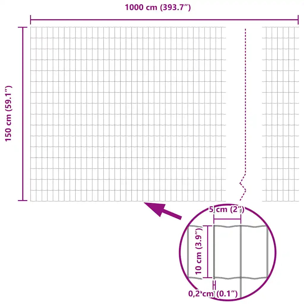 Recinzione Euro Verde 1,5 x 10 m Ferro rivestito in PVC 42004352