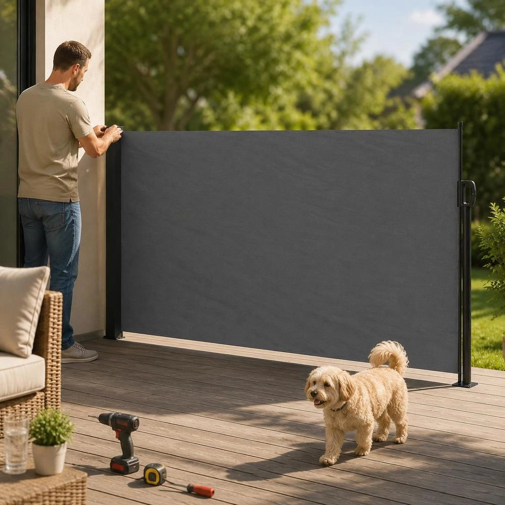 Extendable Side Awning, Anthracite, 140x500 Cm