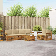 Set di divani da esterno 7 pz Naturale e Beige 3374398