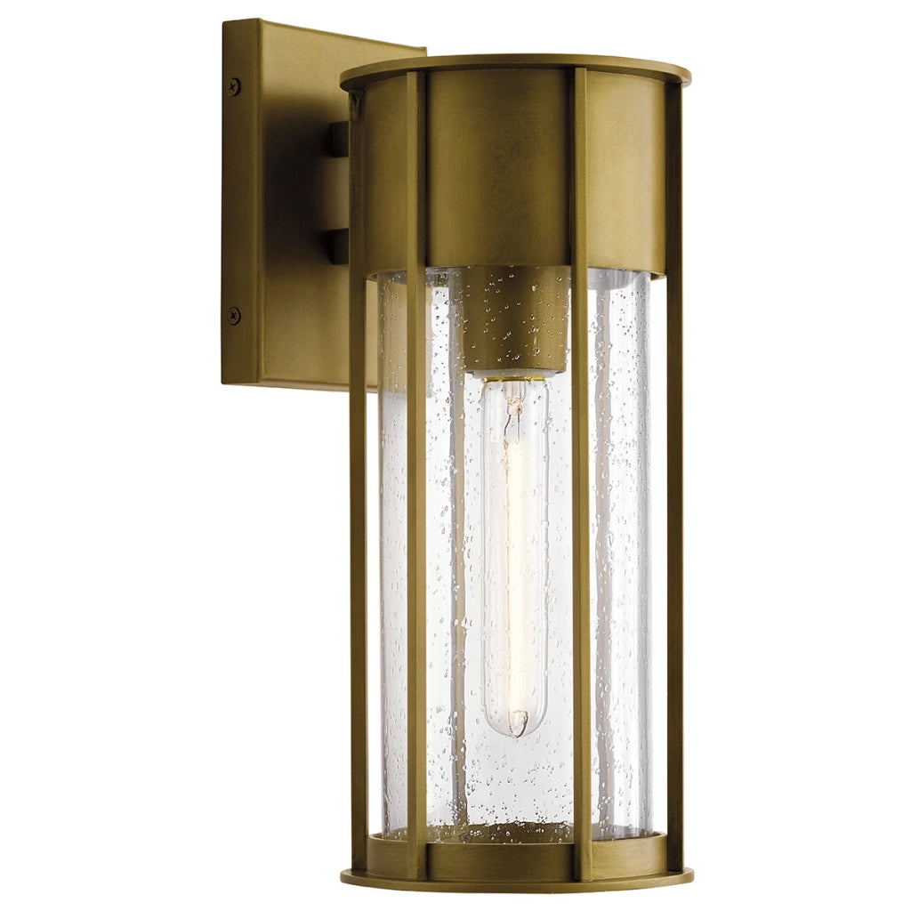 Applique esterna ottone Camillo vetro bolle E27 IP44