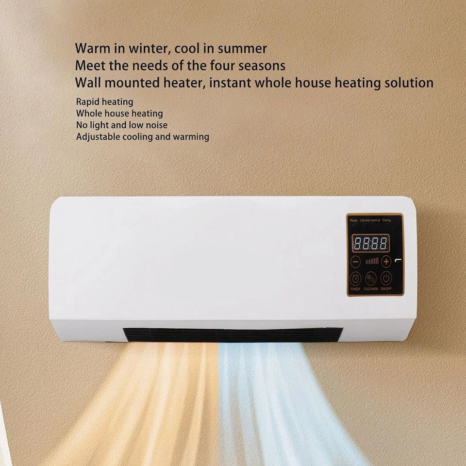TERMOVENTILATORE RISCALDATORE RINFRESCATORE PORTATILE DA PARETE VENTILATORE