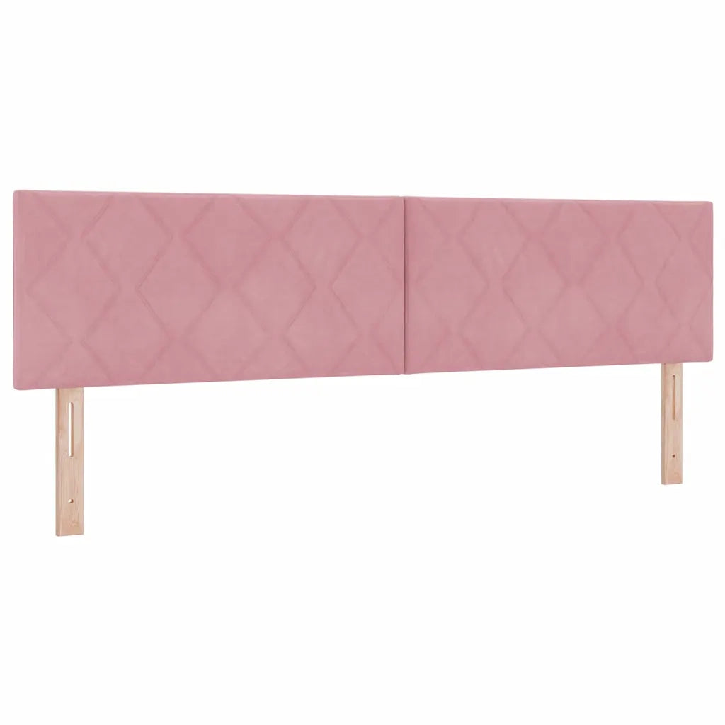Letto a Sorgente LED con materasso Rosa 180 x 200 cm Velluto