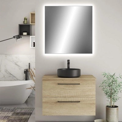 Specchio bagno 50x60 cm illuminazione perimetrale e installazione reversibile