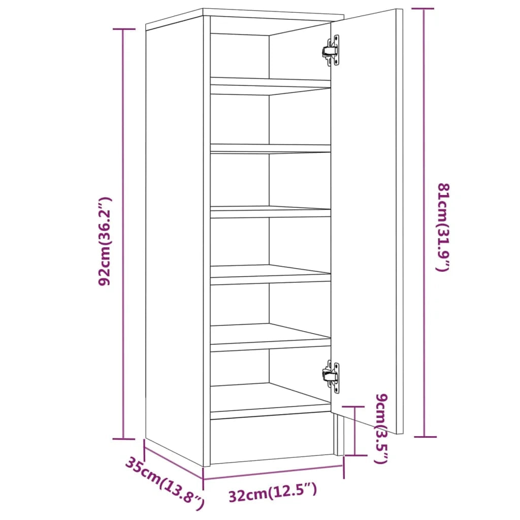 Scarpiera 32 x 35 x 92 cm in legno ingegnerizzato marrone 02_0043392