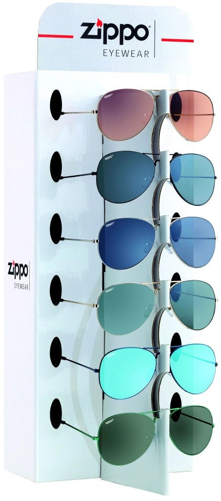 Zippo ASSORTIMENTO OCCHIALI DA SOLE 9 PAIA + ESPOSITORE  OBP-36B