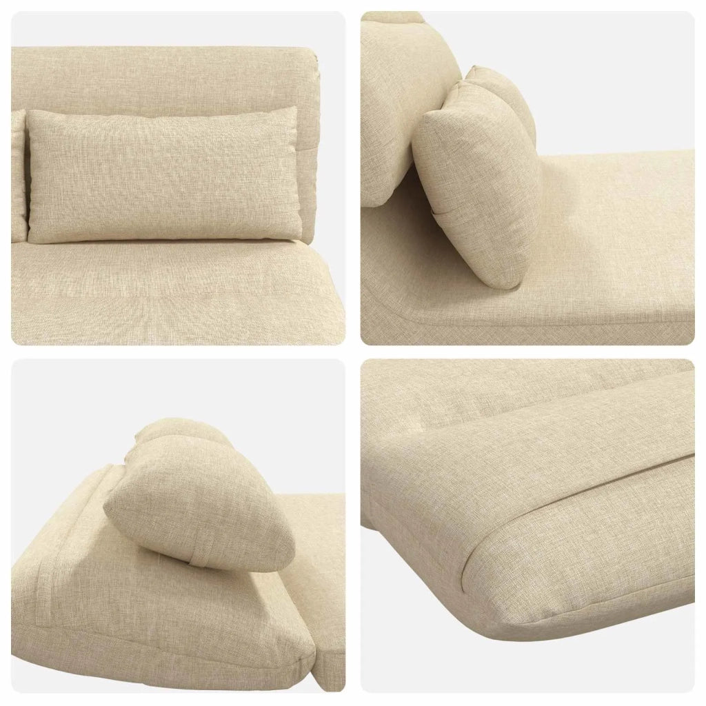 Sedia da Pavimento Crema 110 x 82 x 55 cm Tessuto 42028207