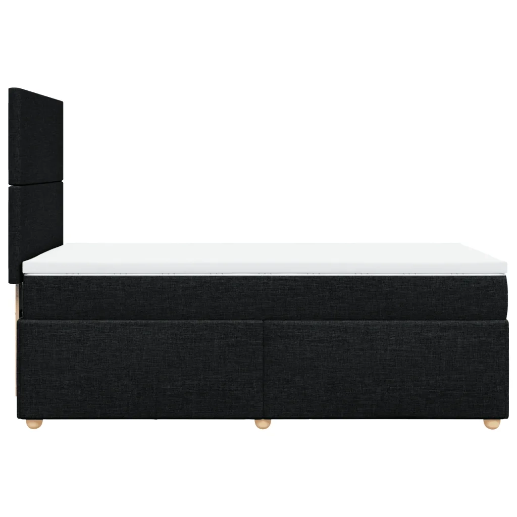 Giroletto a Molle con Materasso Nero 100x200 cm in Tessuto