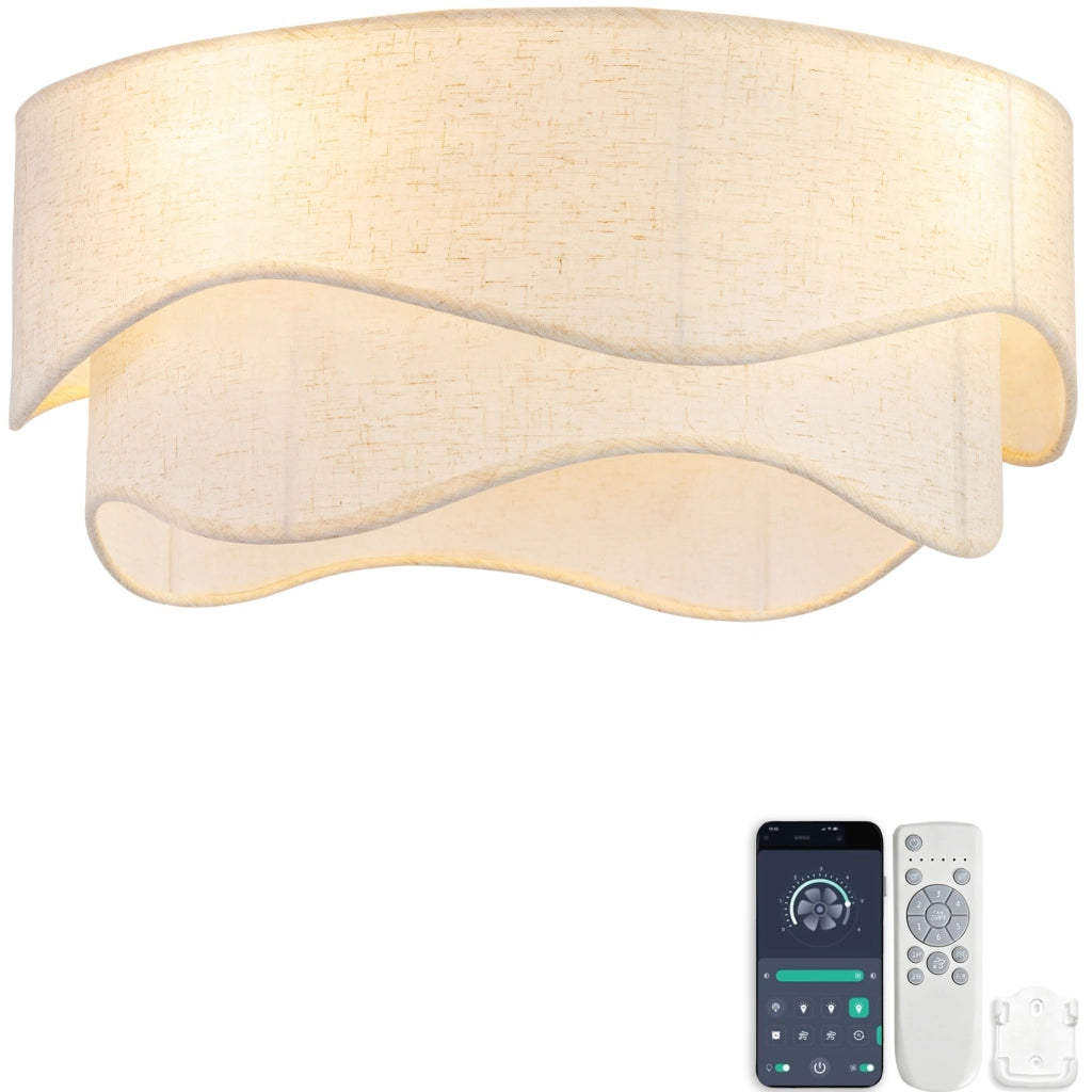 Ventilatore da soffitto con luce e controllo Bluetooth, oro e bianco