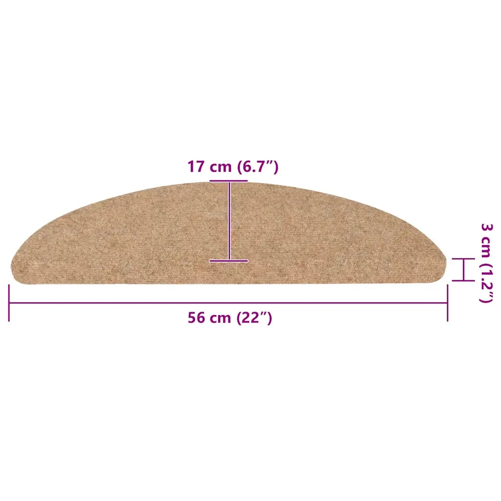 Tappetini Autoadesivi per Scale 30 pz | Gradini per Scale Beige 56x17x3 cm