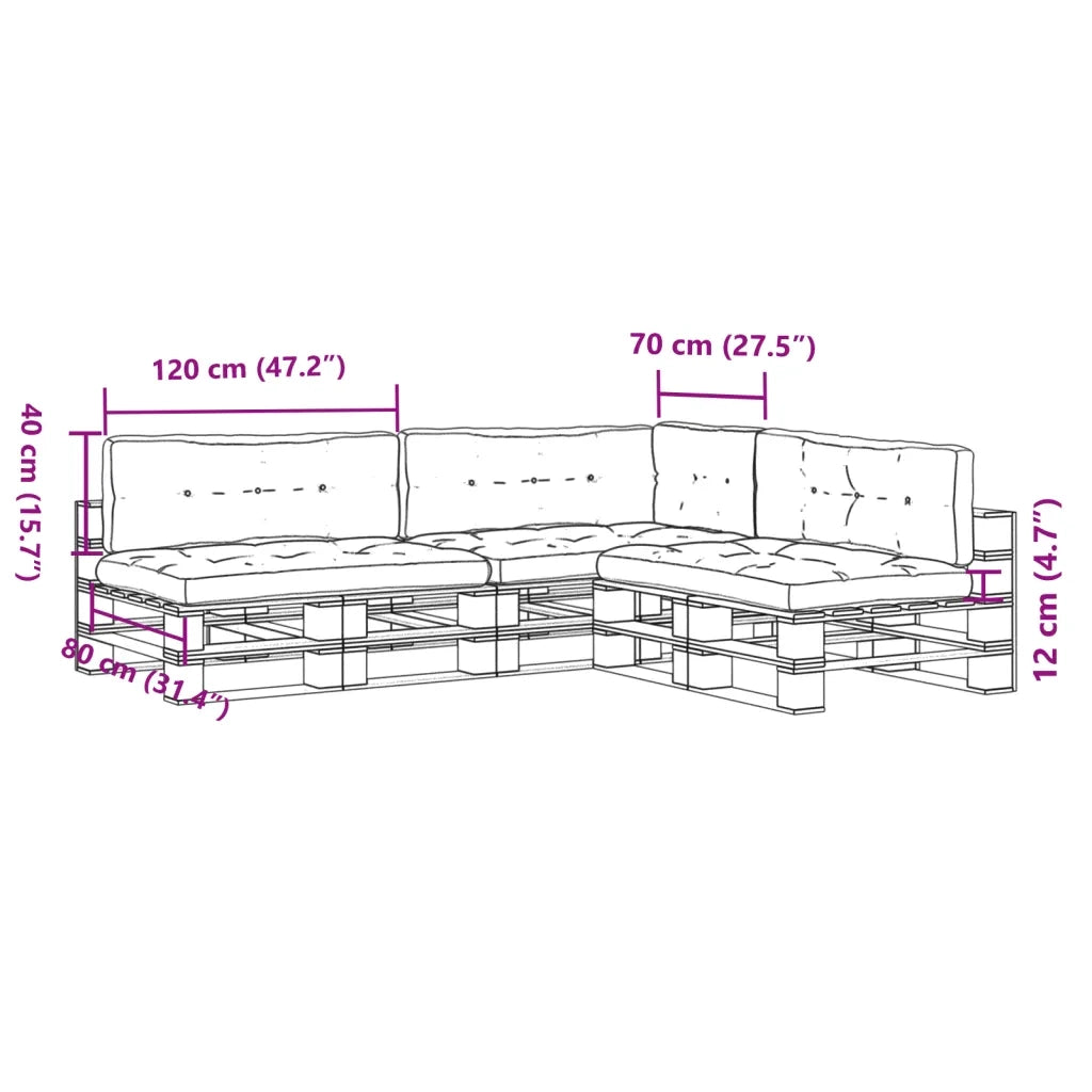 Cuscini per Pallet 7 pz Grigi in Tessuto 3217146