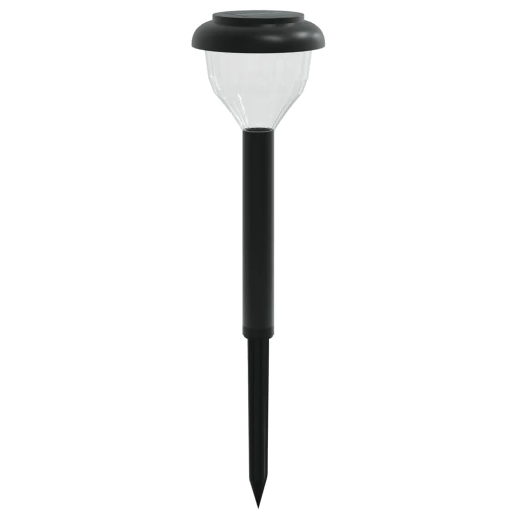 Set di 4 luci solari da vialetto e picchetti decorativi 10,5 x 37 cm illuminazione automatica atmosfera accogliente nero PS 02_0056661