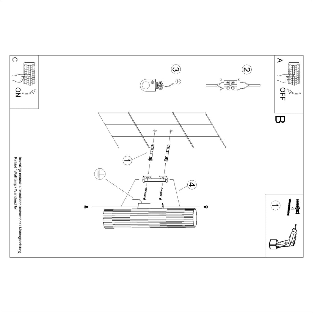 Lampada da parete KARBON 30 beige
