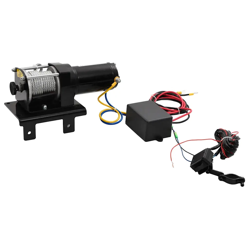 Verricello Elettrico 12 V 1360 kg con Piastra e Rullo Passacavo CFW6584697