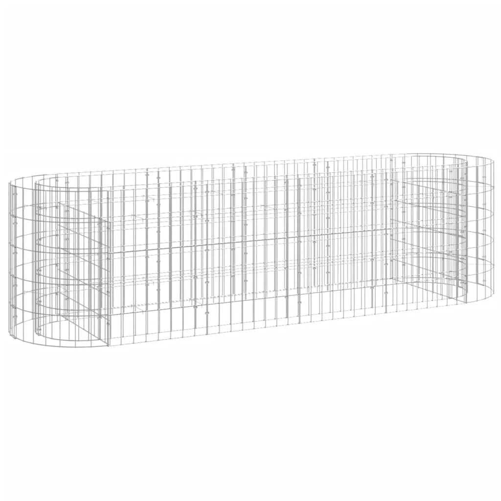 Aiuola rialzata in gabbione di ferro zincato 190 x 50 x 50 cm Argento 02_0039907