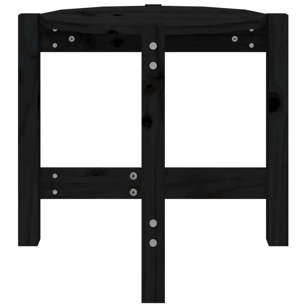 Tavolino da Salotto Nero Ø 52,5x45 cm in Legno Massello di Pino 822311