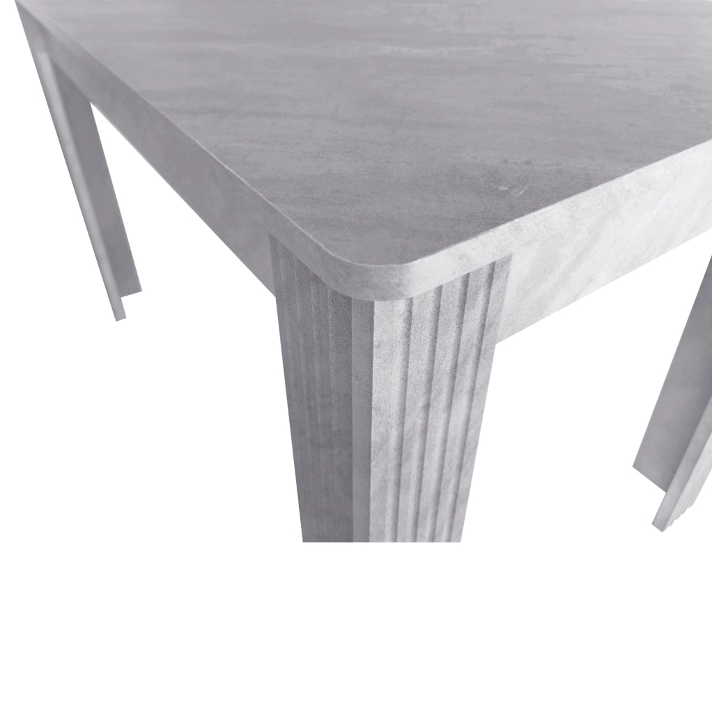 Tavolo da pranzo 116x65 cm in truciolare grigio, 4 gambe stabili